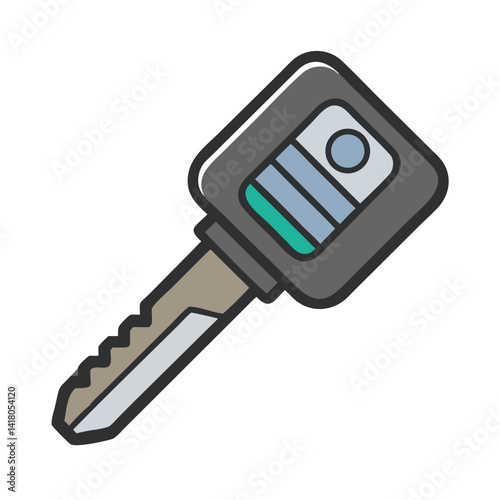 Car Key Icon Representing Vehicle Access and Secure Entry