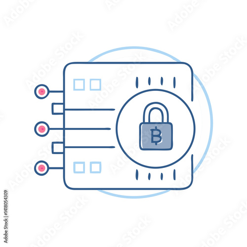 Cybersecurity and data protection symbol