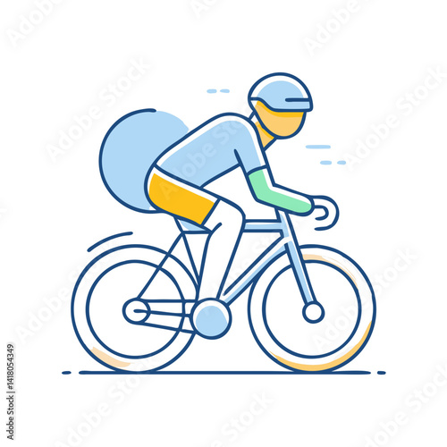 Cyclist riding a racing bicycle