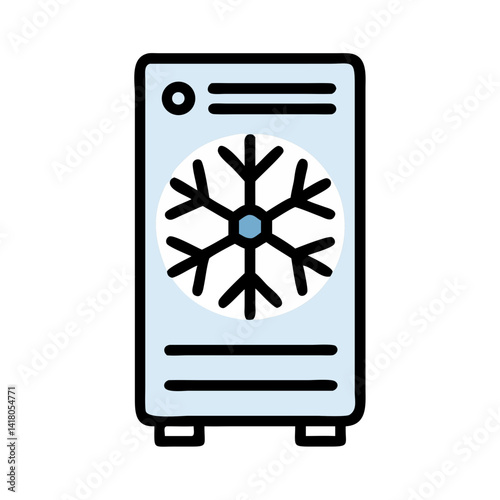 Computer Case with Snowflake Icon Representing Cooling and Thermal Management