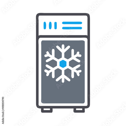 Computer Case with Snowflake Icon Representing Cooling and Thermal Management