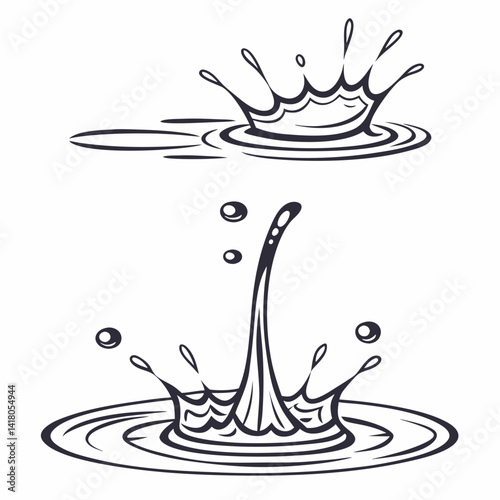 Minimal Splashes Pointy Edge Splash Blob Thin  