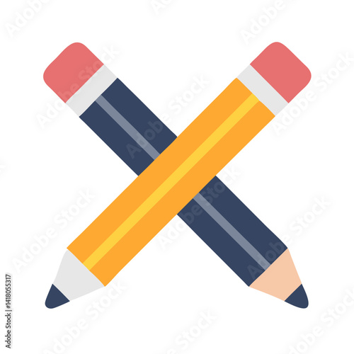 Crossed Pencils Icon Representing Creative Writing and Artistic Expression