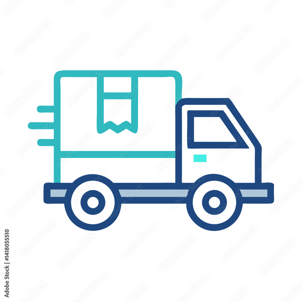 Delivery Truck with Package Icon Representing Shipping and Parcel Transportation Delivery Truck with Package Icon Representing Shipping and Parcel Transportation