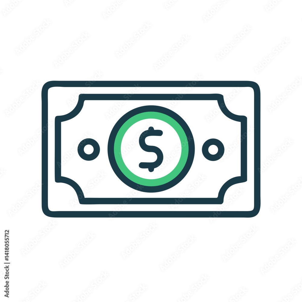 Dollar Bills Icon Representing Payment or Pricing and Financial Transactions Dollar Bills Icon Representing Payment or Pricing and Financial Transactions