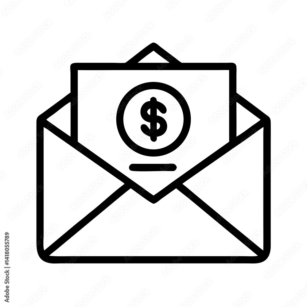 Donation Envelope with Dollar Symbol Icon Representing Financial Contribution and Charity Donation Envelope with Dollar Symbol Icon Representing Financial Contribution and Charity