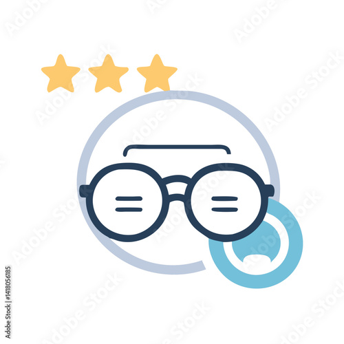Eyeglasses Icon Representing Editorial Review and Text Analysis