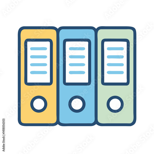 File Binders Icon Representing Document Organization and Filing System