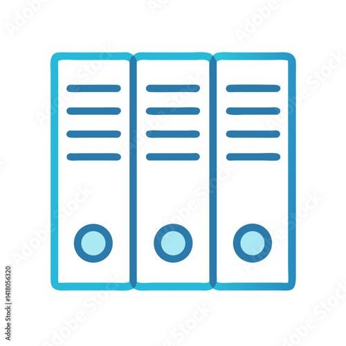 File Binders Icon Representing Document Organization and Filing System
