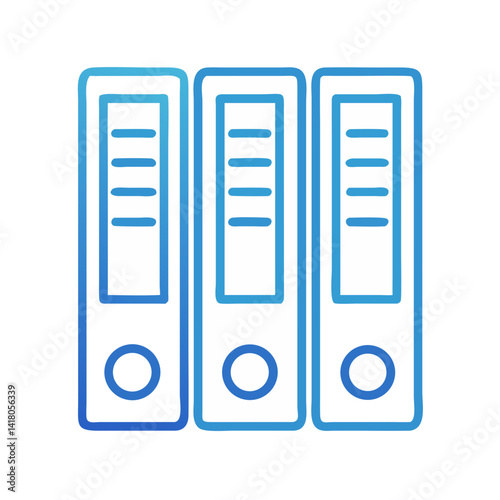 File Binders Icon Representing Document Organization and Filing System