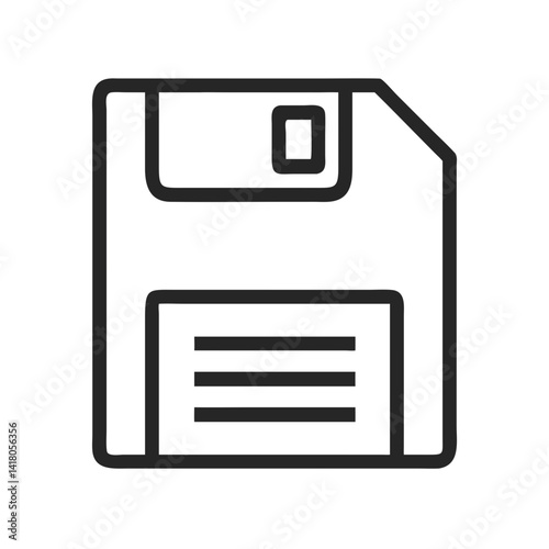 Floppy Disk Icon Representing Saved Document and Digital Storage