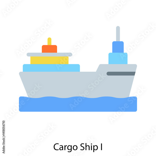 Cargo Ship I single vector illustration icon