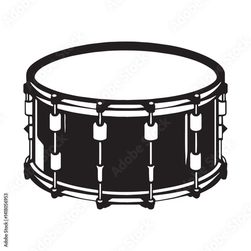 Percussion Snare Drum silhouette, sharp sound in every beat – Snare Drum illustration – Minimalist Snare Drum vector – Musical instrument silhouette

