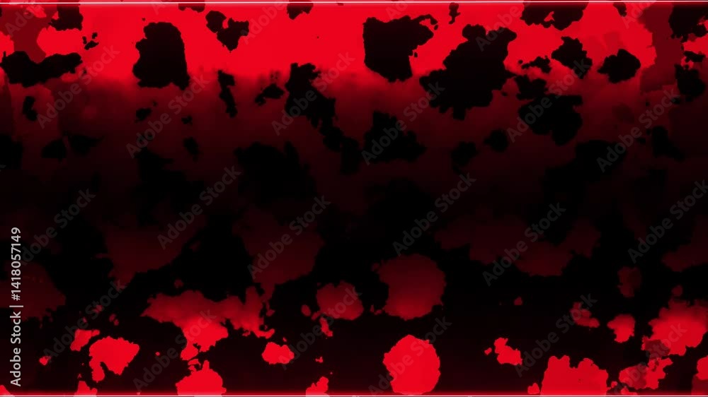 Abstract ink flow with neon red glow, Grunge tech loop background