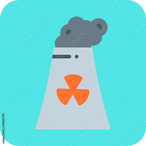 Nuclear Plant single vector illustration icon