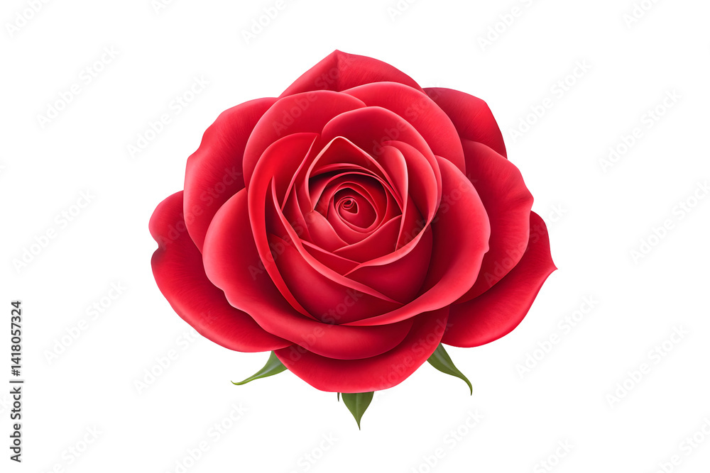 Single Red Rose Blossom Detailed Petals Floral Art. Single Red Rose Blossom Detailed Petals Floral Art.