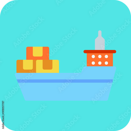 Cargo Ship II single vector illustration icon