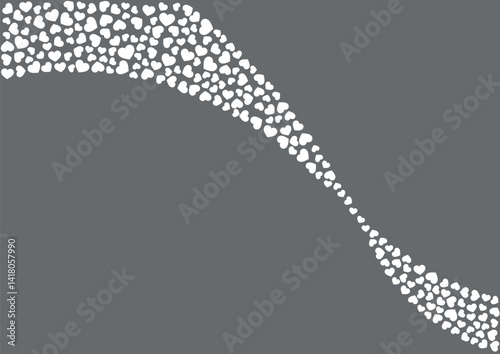 ハート柄の背景 白黒の単色 白抜き ハート