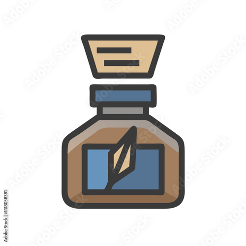 Ink Bottle Icon Representing Traditional Writing and Calligraphy Tool