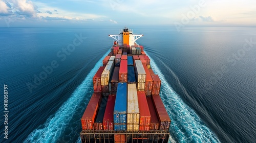 Global Cargo Ship Container Vessel Ocean Freight Maritime Transport