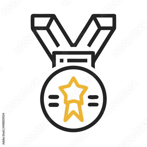 Medal with Star Icon Representing Writing Achievement and Literary Excellence Award
