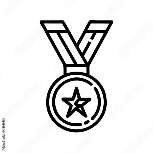 Medal with Star Icon Representing Writing Achievement and Literary Excellence Award
