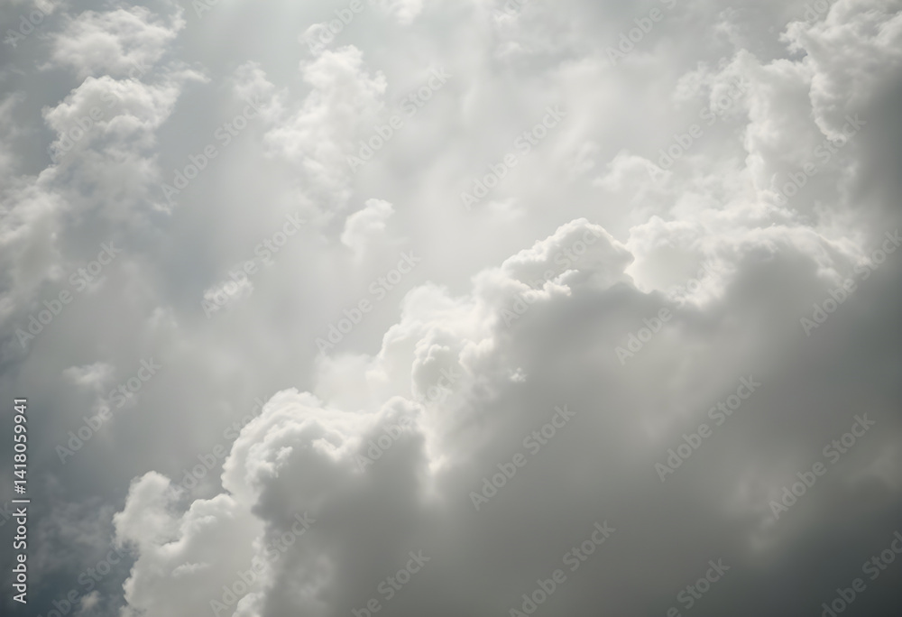 Obraz premium plane flying through a cloudy blue sky