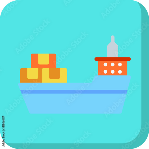Cargo Ship II single vector illustration icon
