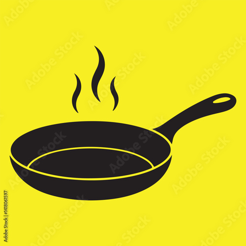frying pan with a pan vector.  pan, isolated, kitchen, cooking, frying, empty, object, kitchenware, white, utensil, teflon, fry, 