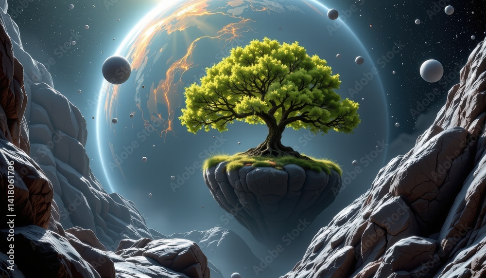 Floating Tree in Space