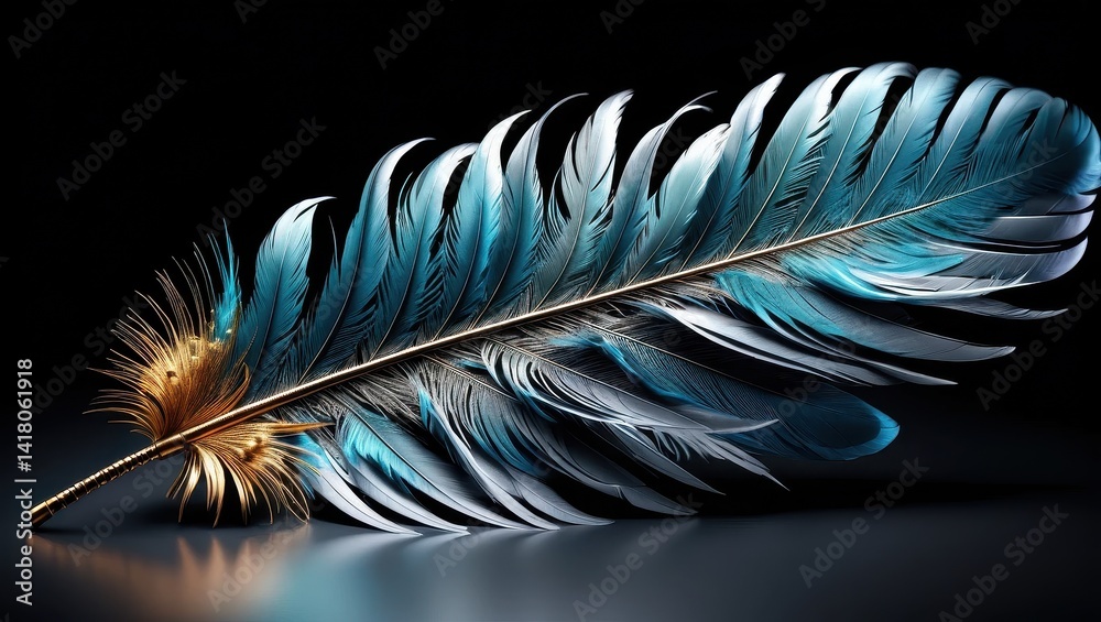 Vibrant feather, intricate details