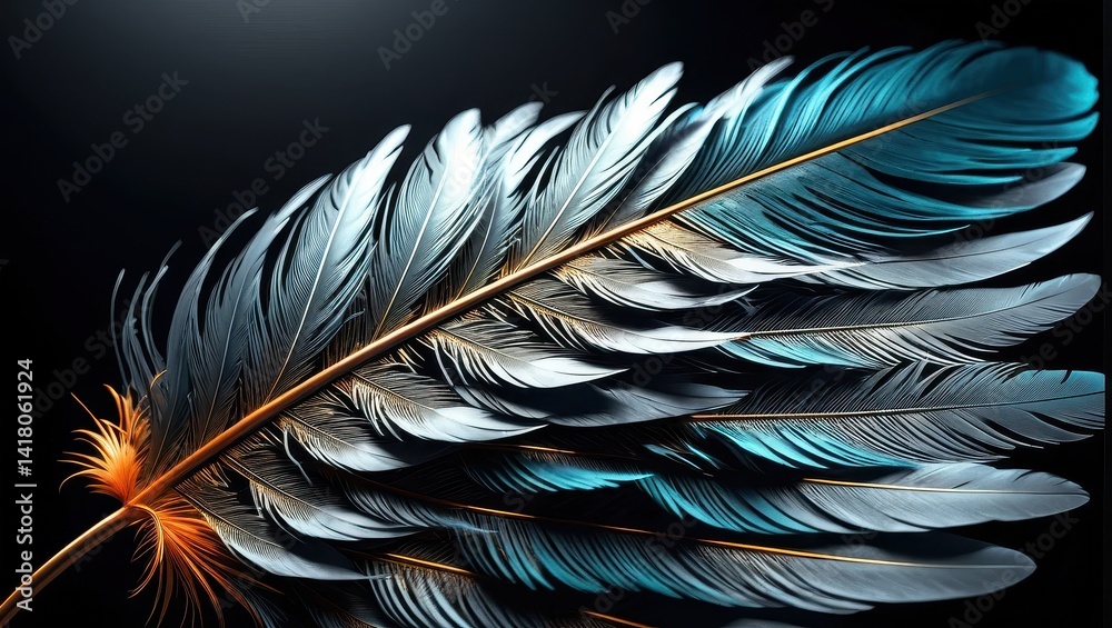 Detailed close-up of a feather