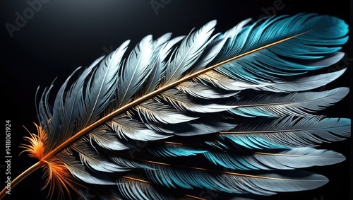 Obraz na płótnie Detailed close-up of a feather w salonie