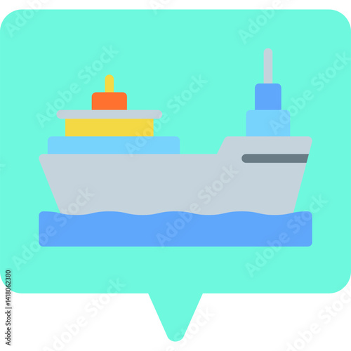 Cargo Ship I single vector illustration icon
