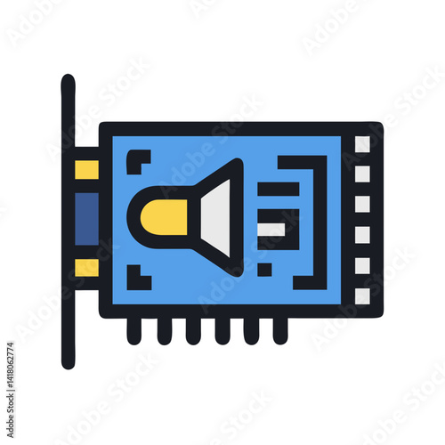 Sound Card Icon Representing Audio Processing and Computer Sound Hardware