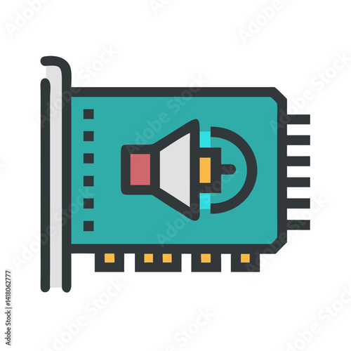 Sound Card Icon Representing Audio Processing and Computer Sound Hardware