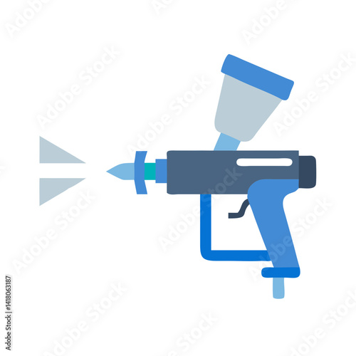 Spray Gun Icon Representing Auto Painting Tool and Vehicle Refinishing Equipment