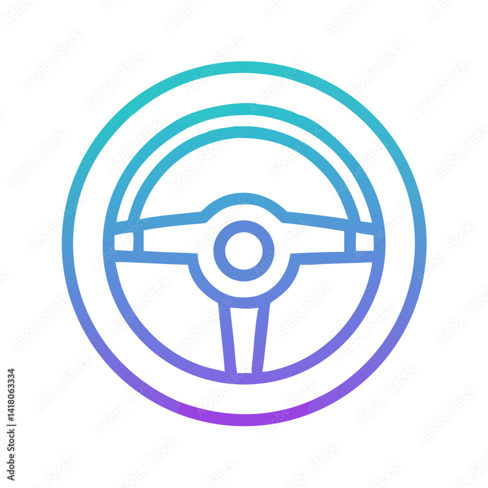 Steering Wheel Icon Representing Driving Control and Vehicle Navigation Steering Wheel Icon Representing Driving Control and Vehicle Navigation