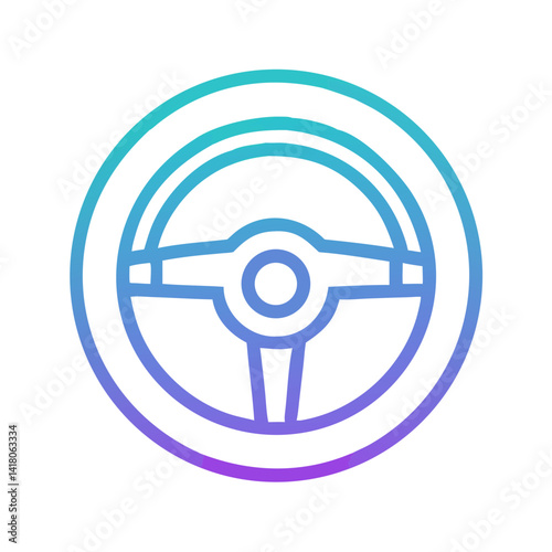 Steering Wheel Icon Representing Driving Control and Vehicle Navigation
