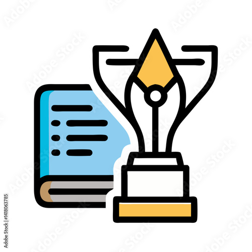Trophy Icon Representing Writing Award or Literary Achievement Recognition