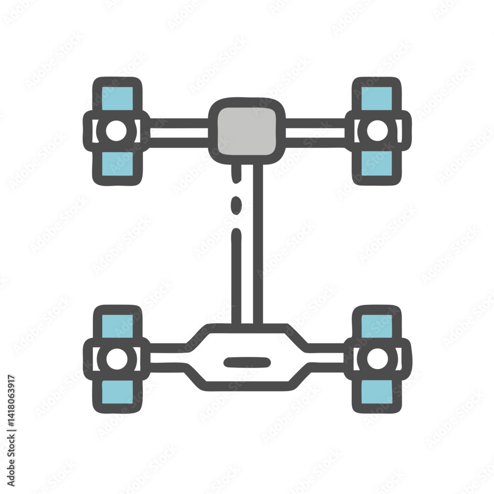 Vehicle Chassis Icon Representing Car Undercarriage and Structural Framework
Vehicle Chassis Icon Representing Car Undercarriage and Structural Framework