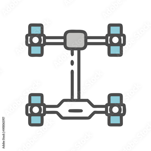Vehicle Chassis Icon Representing Car Undercarriage and Structural Framework

