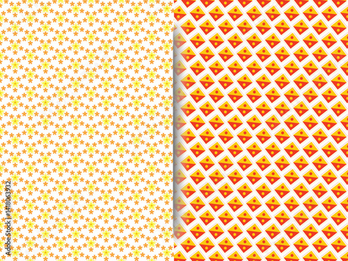 Vector orange floral seamless pattern background.  stars for textiles packaging and creative design ideas