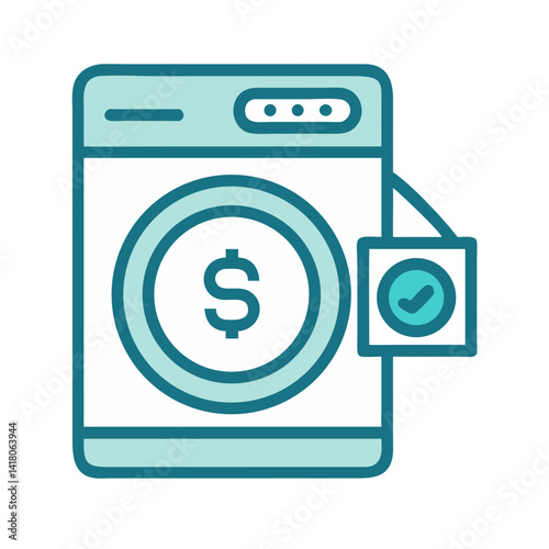 Washing Machine Icon Representing Money Laundering or Financial Crime Concept