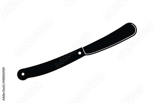 Silhouette art illustration of a straight razor.eps