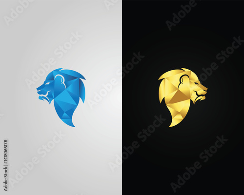 Geometric Lion Head Design Modern Vector Template.