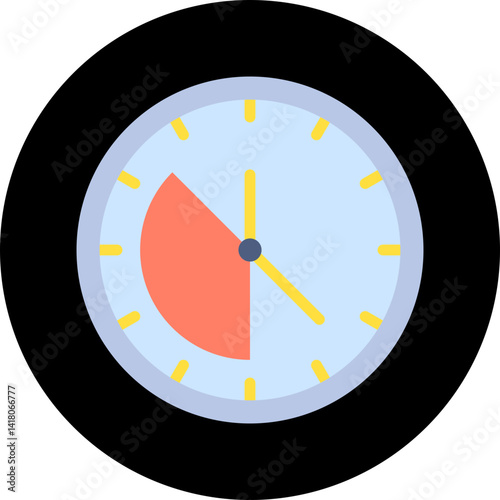 Working Time single vector illustration icon