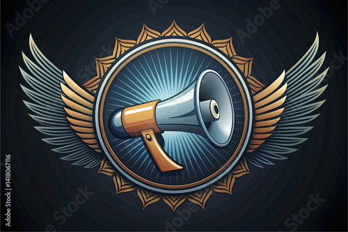 megaphone icon isolated on white