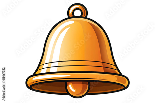 golden bell on white background
