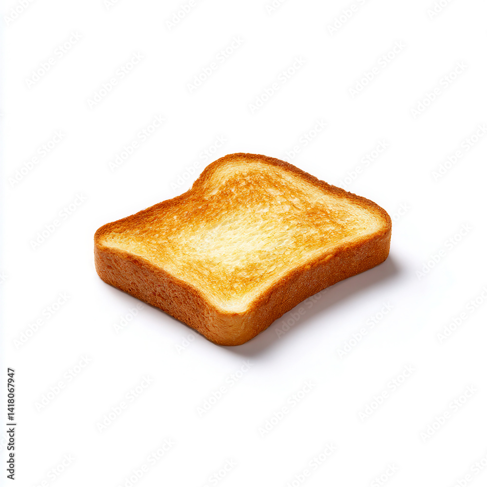 Single slice of toast close up on white background Single slice of toast close up on white background